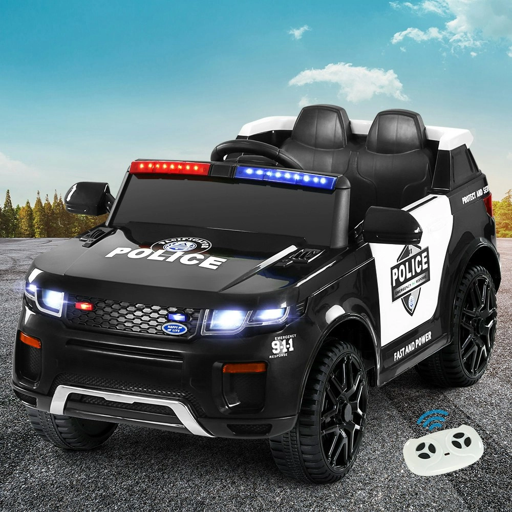 Rigo Kids Electric Ride On Patrol Police Car Range Rover-inspired Remote Black