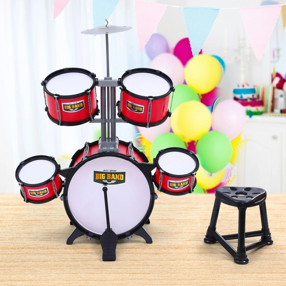 Keezi Kids Drum Kit Set Pretend Play Junior Drums Musical Toys Childrens 7pcs