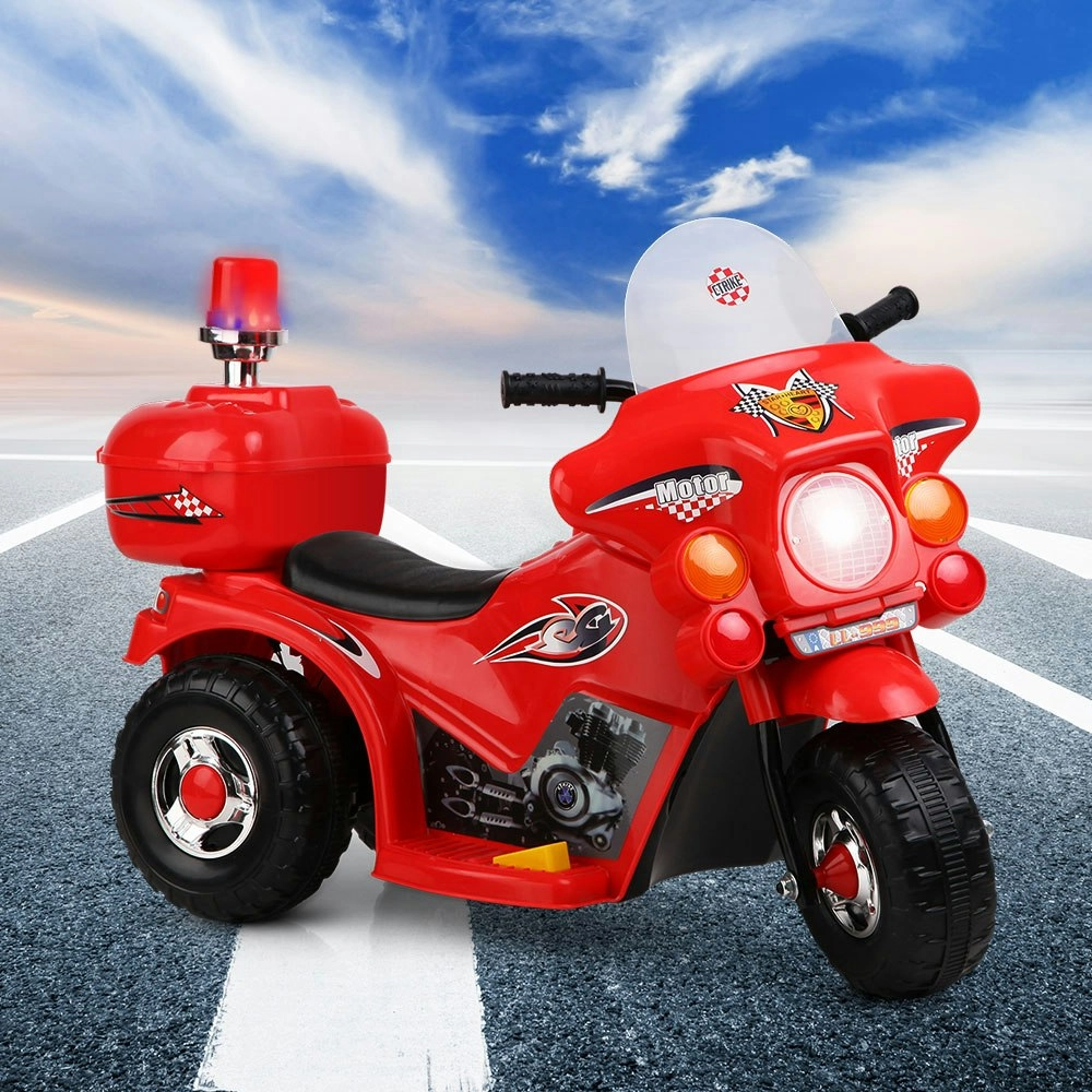 Rigo Kids Electric Ride On Police Motorcycle Motorbike 6V Battery Red