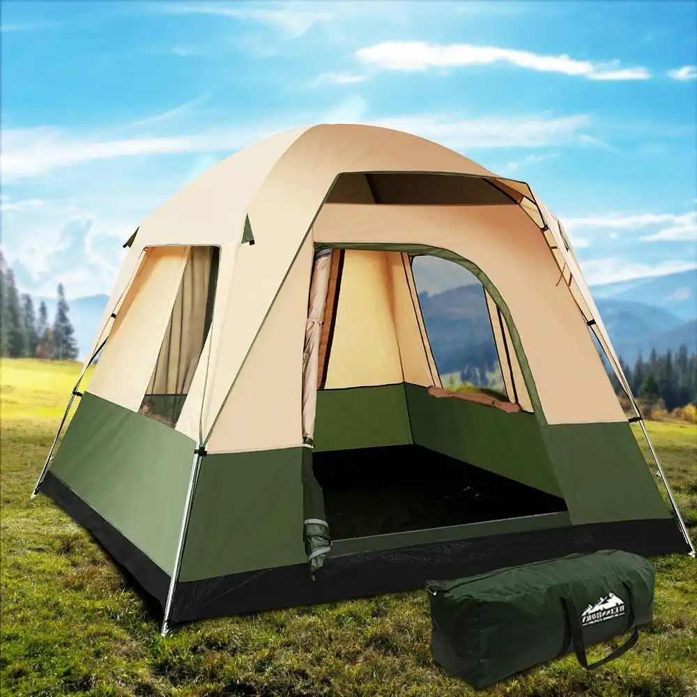 Weisshorn Family Camping Tent 4 Person Hiking Beach Tents Canvas Ripstop