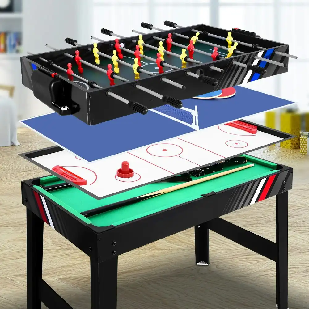 4-in-1 Games Table Soccer Foosball Pool Table Tennis Air Hockey Home Party Gift