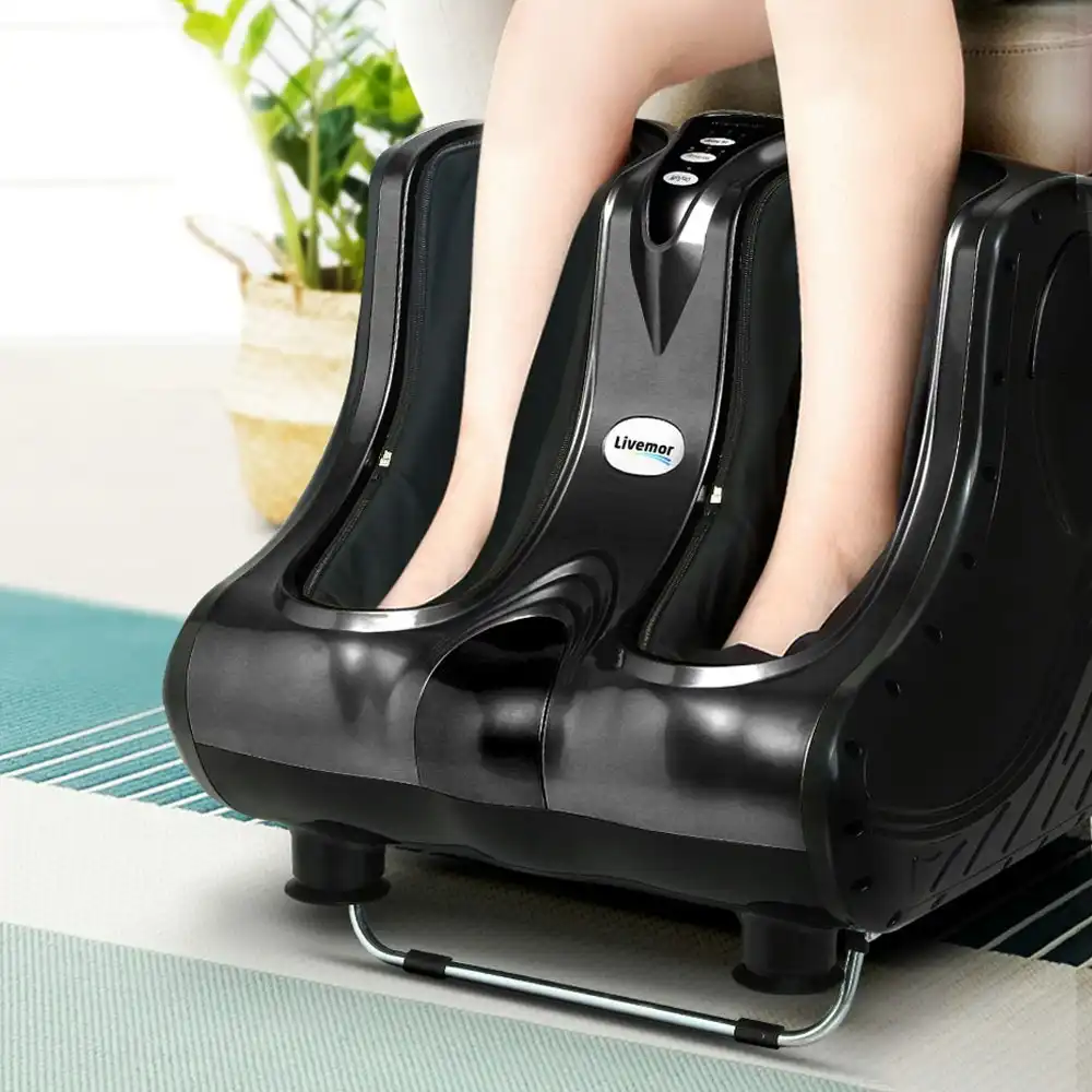 Livemor Foot Massager Massagers Shiatsu Electric Roller Ankle Calf Leg Kneading Black