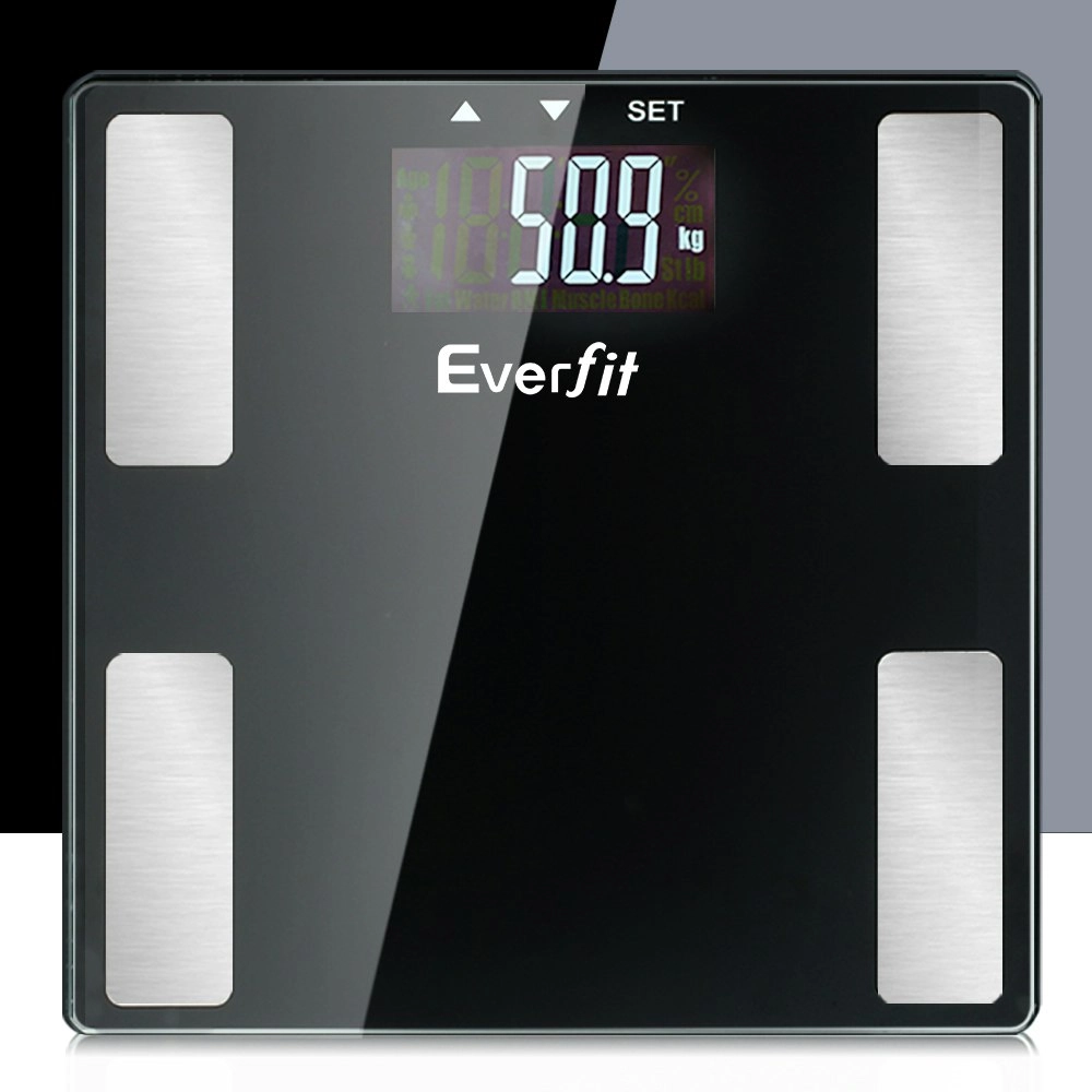 Everfit Body Fat Bathroom Scale Weighing BMI Monitor Gym 180KG