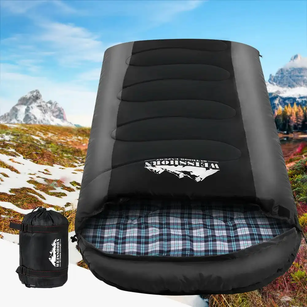 Weisshorn Sleeping Bag Single Thermal Camping Hiking Tent Black  -20℃