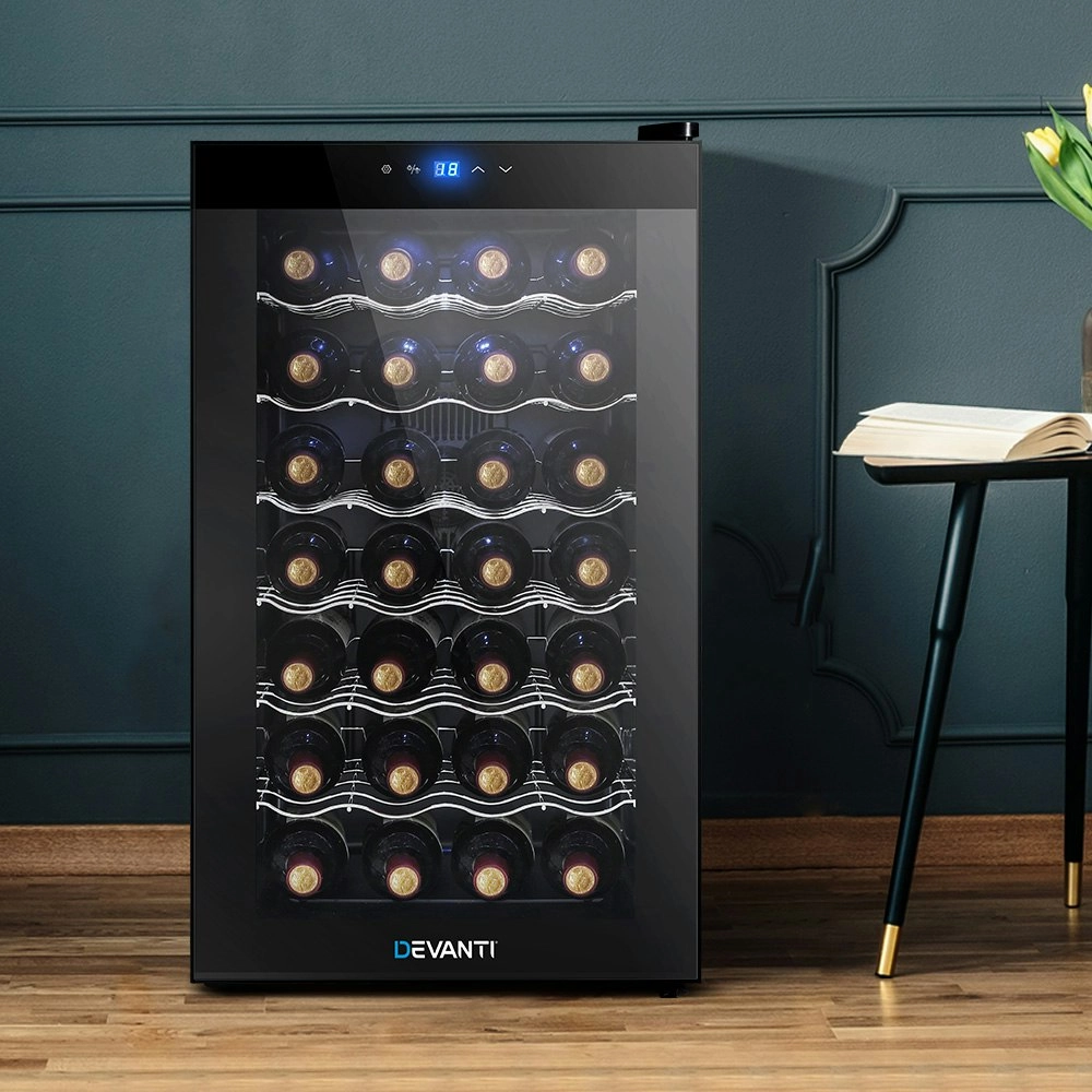 Devanti Wine Cooler Fridge 28 Bottles