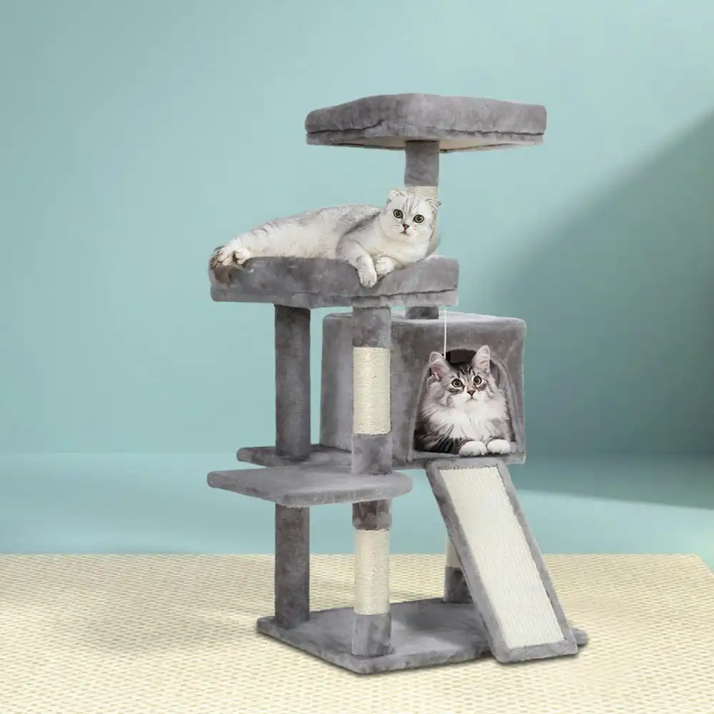 i.Pet Cat Tree 103cm Tower Scratching Post Scratcher Wood Condo House Trees Grey