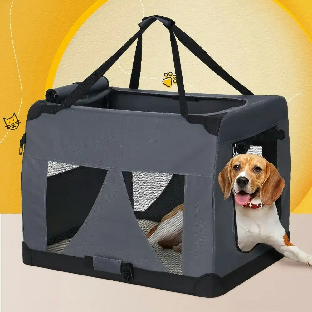 i.Pet Pet Carrier Soft Crate Dog Cat Travel 121x80CM Portable Foldable Car 4XL