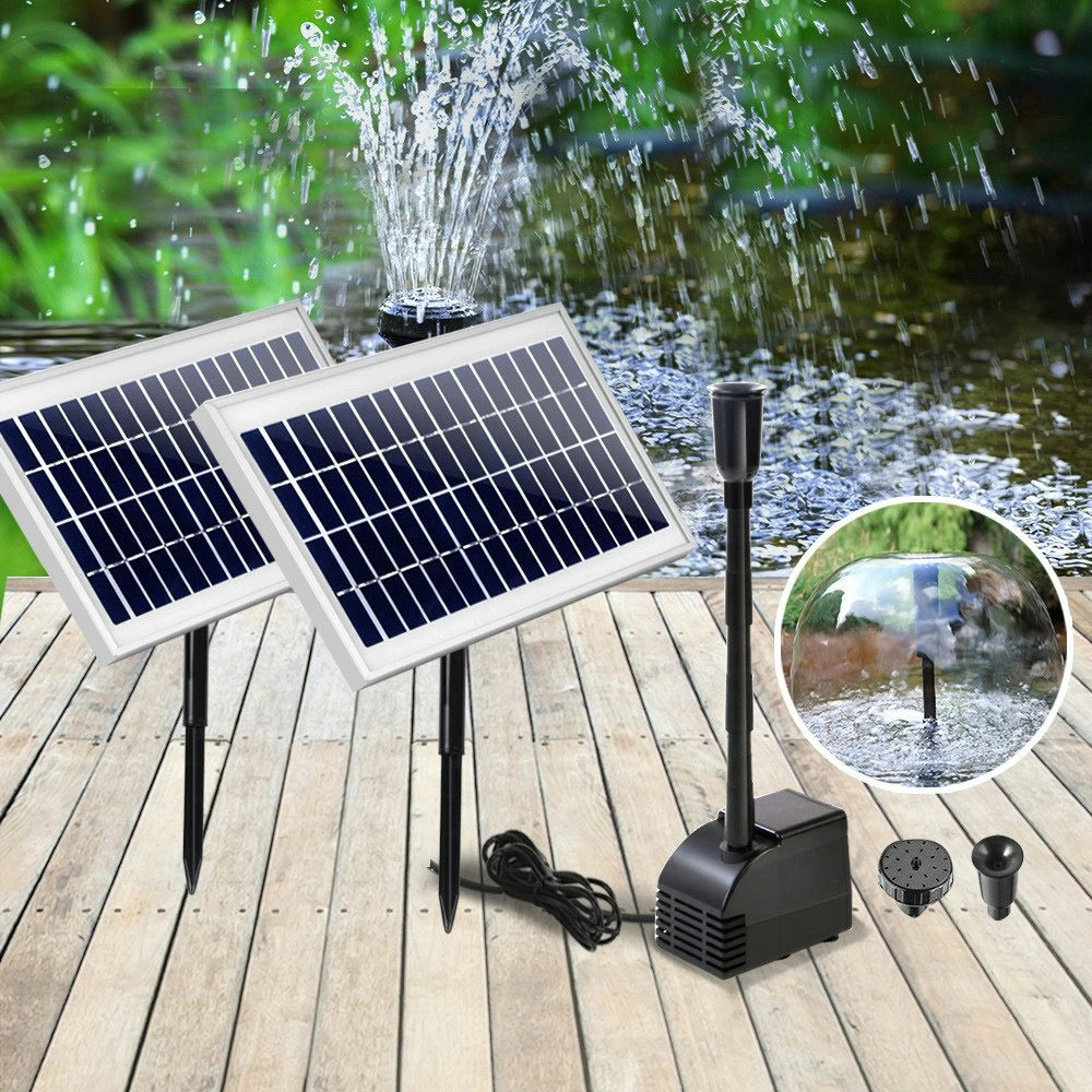 Gardeon Solar Pond Pump Submersible Water Fountain Kit with 2 Panels 7.2FT