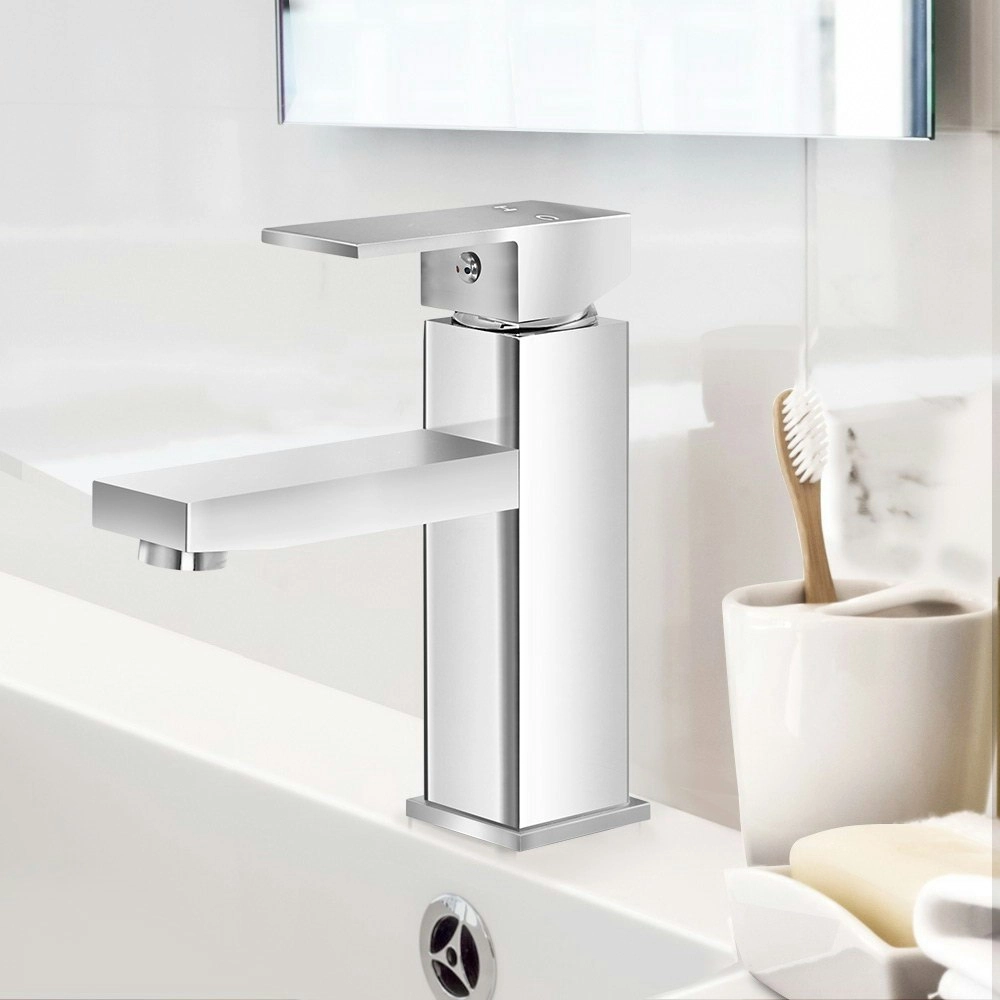 Cefito Bathroom Basin Mixer Tap Square Faucet Vanity Laundry Chrome