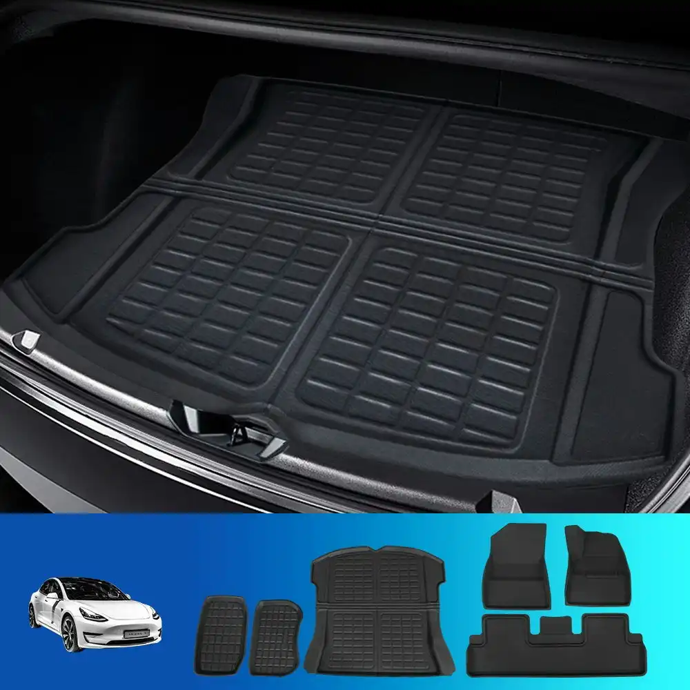 Weisshorn Car Rubber Floor Mats Compatible for Tesla Model 3 Trunk Toolbox Cargo