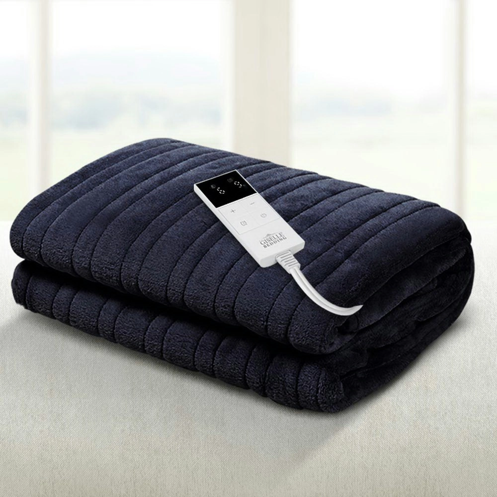 Giselle Electric Throw Rug Heated Blanket - Charcoal