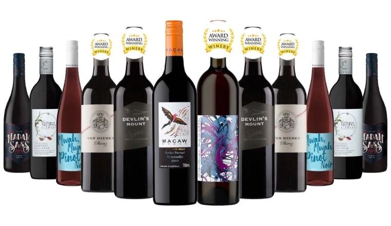 Stellar Premium Red Wines Mixed - 12 Bottles including wines from Award Winning Winery