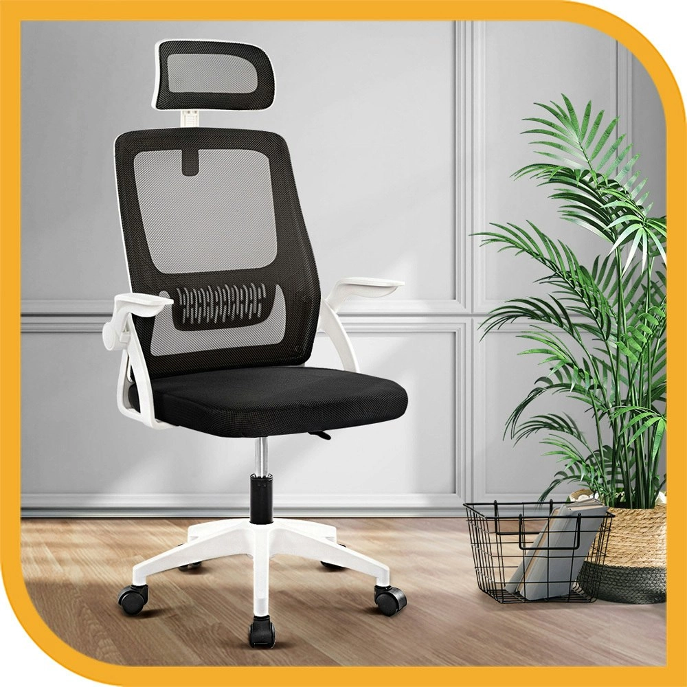 Furb Office Chair Computer Mesh Executive Chairs Work Study Seating Headrest White Black