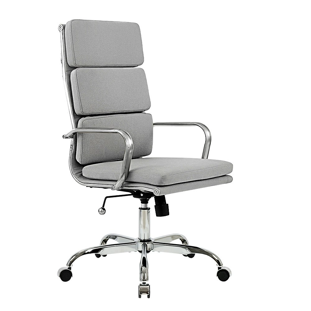 Furb Office Chair Executive High-Back Fabric Seat Light Grey