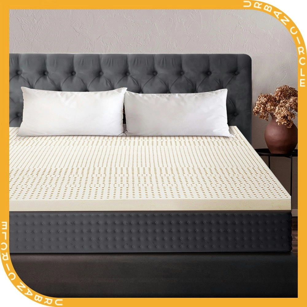 Mona Bedding Pure Natural Latex Mattress Topper King Size 7 Zone Underlay Protector K 5cm Bed Pad