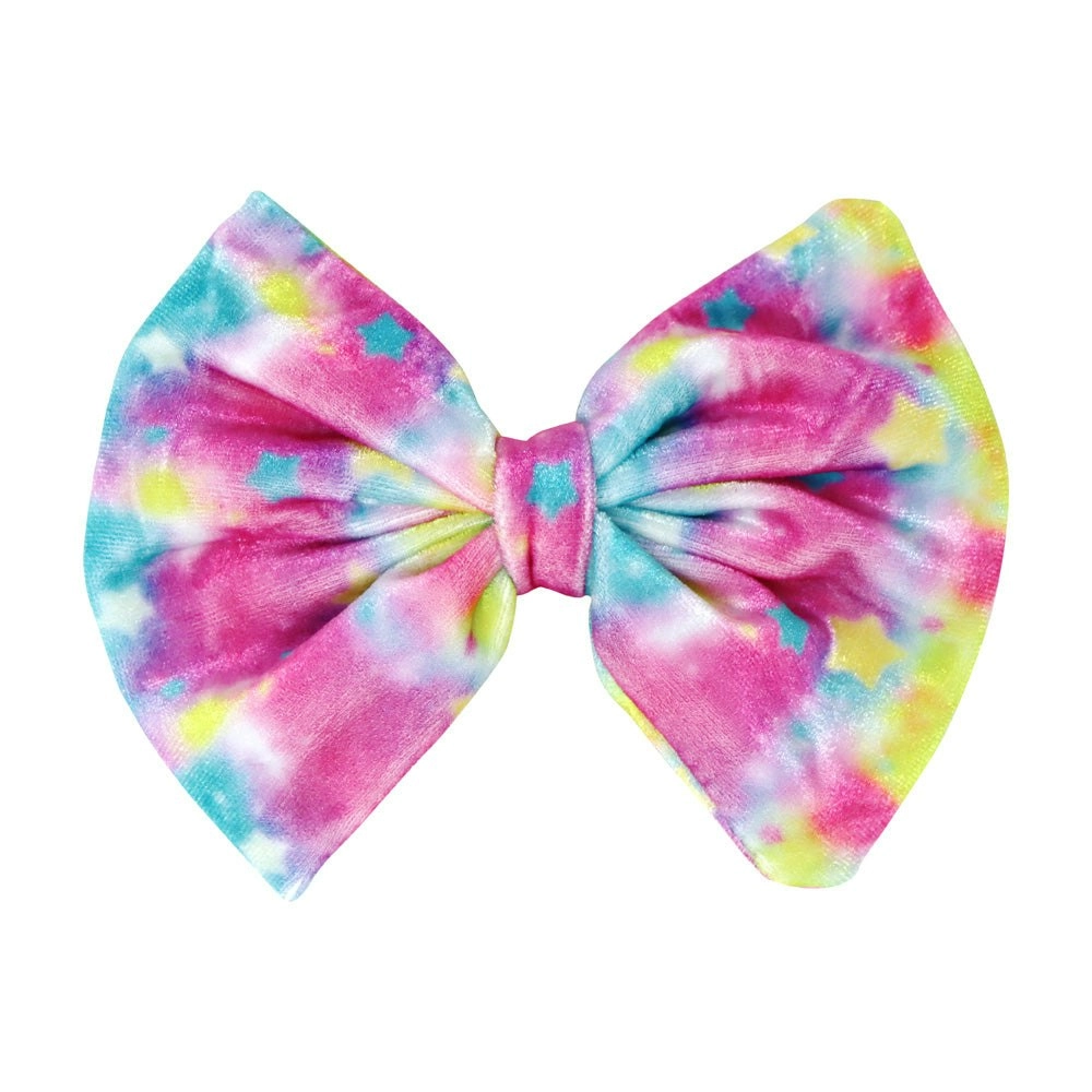 Rainbow Velvet Dream Hair Bow