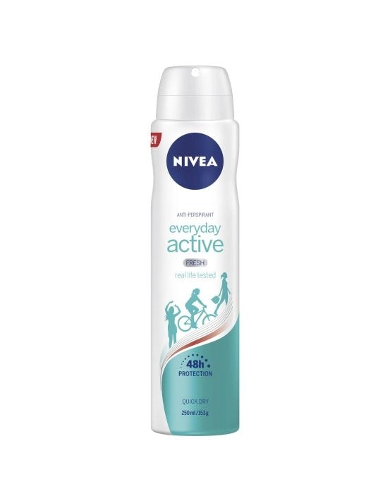 Nivea Womens Everyday Active Fresh Anti-Perspirant Aerosol Deodorant 250mL