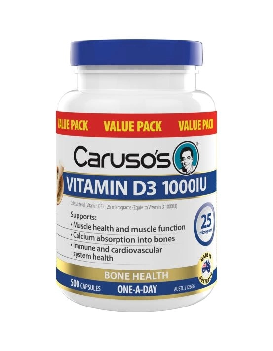 Caruso's Natural Health Vitamin D3 1000Iu 500 Capsules