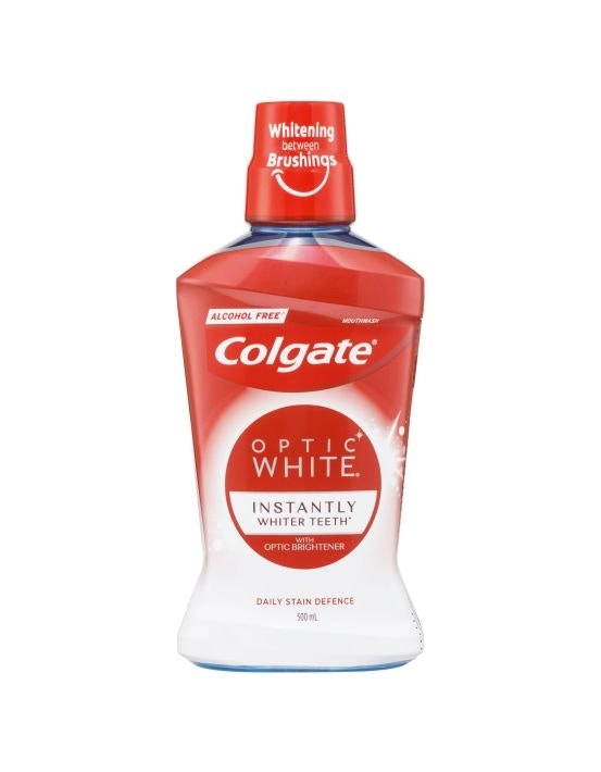 Colgate Optic White Alcohol Free Mouthwash Sparkling Fresh Mint 500mL