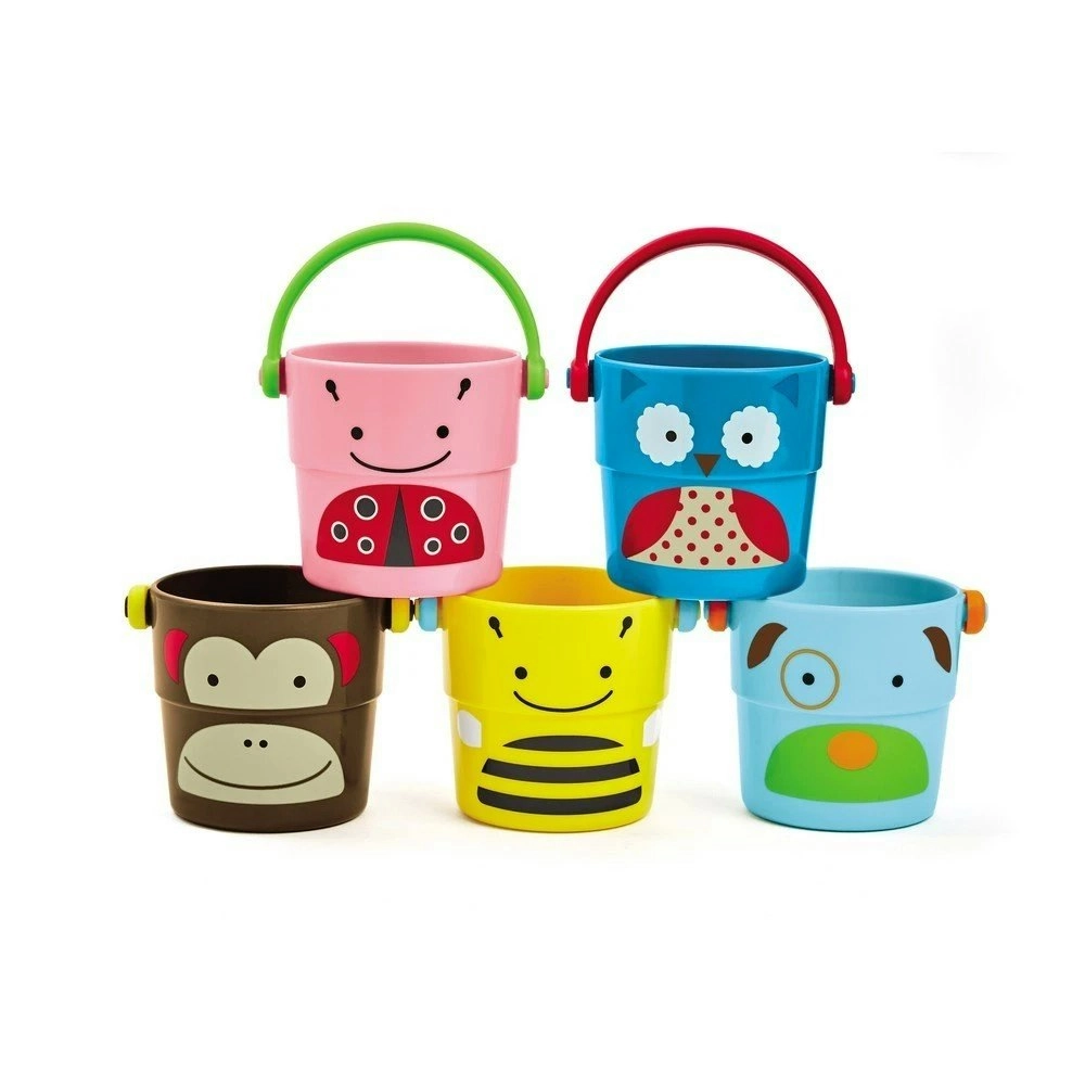 Skip Hop Explore & More Zoo Stack & Pour Buckets Bath Toy