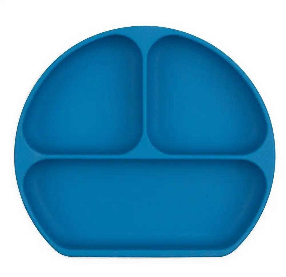Bumkins Silicone Grip Dish + Lid - Blue