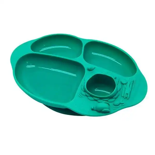 Marcus & Marcus Yummy Dips Suction Divided Plate - Ollie Green