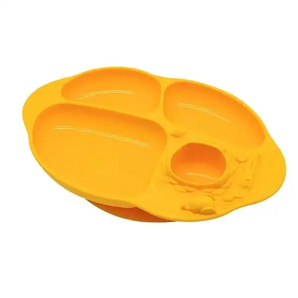 Marcus & Marcus Yummy Dips Suction Divided Plate - Lola Yellow