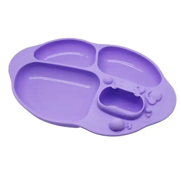 Marcus & Marcus Yummy Dips Suction Divided Plate - Willo Lilac
