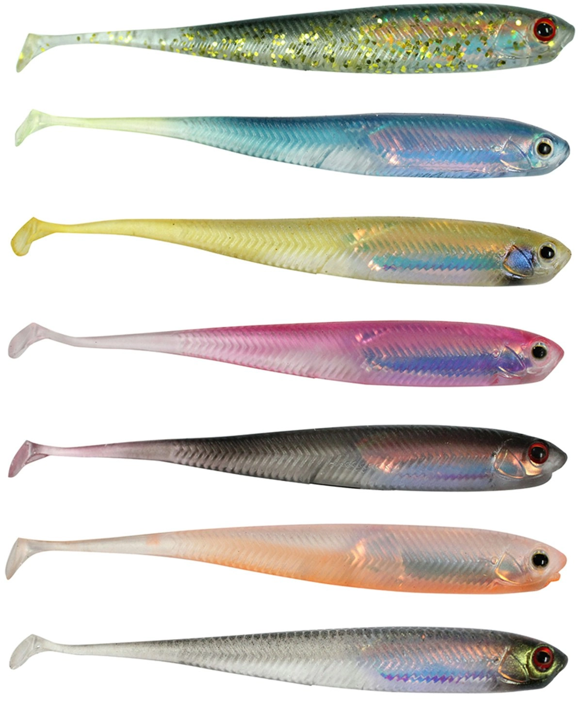 8 Pack of 70mm Zerek Live Flash Minnow Wriggly Soft Plastic Fishing Lure