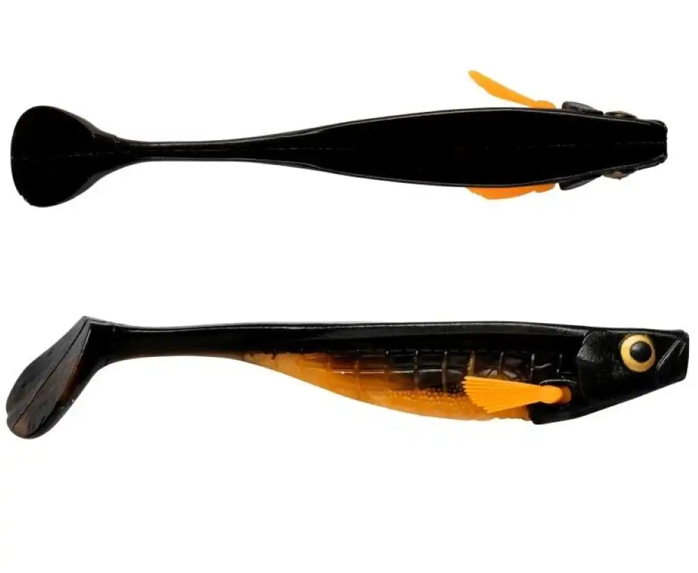 18cm Storm R.I.P. T-Bone Soft Shad Lure With Multi Depth Screw - Black/Orange