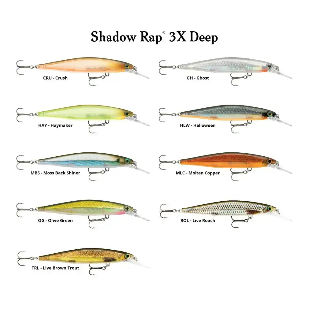 11cm Rapala Shadow Rap 3X Deep Diving Suspending Jerkbait Fishing Lure