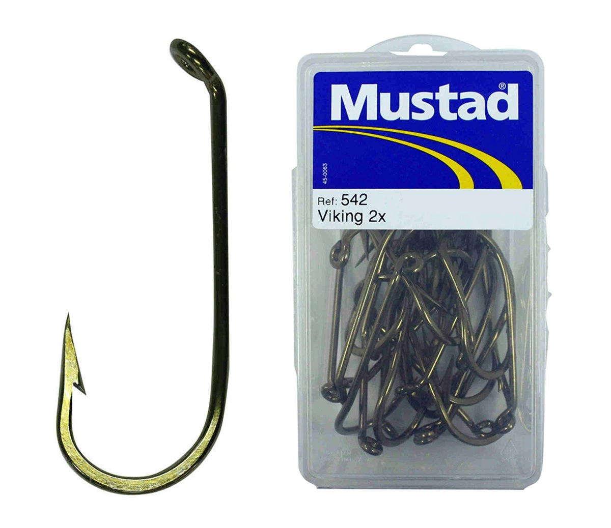 1 Box of Mustad 542 Bronze French Viking 2x Strong Fishing Hooks