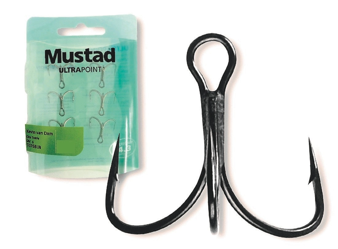 1 Pack of Mustad TG76 Short Shank KVD Elite Triple Grip Treble Fishing Hooks