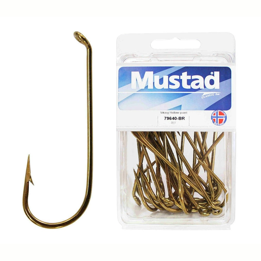 100 x Mustad 79640 Bronze French Viking Fishing Hooks