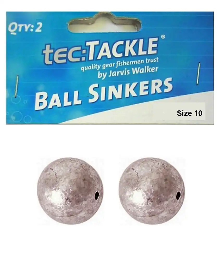 2 x Jarvis Walker 10 Ball Sinkers - Pre Packed 10 Ball Fishing Sinkers