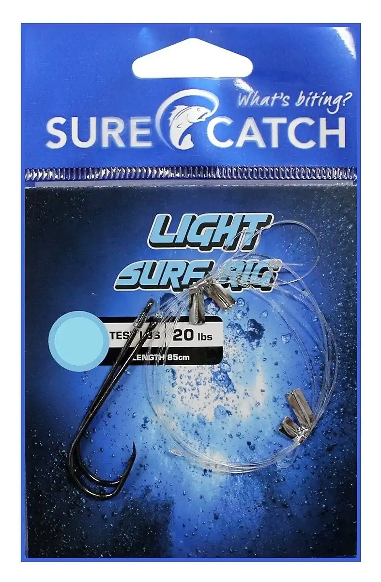 Surecatch Pre-Tied Light Surf Rig with Chemically Sharpened Fishing Hooks