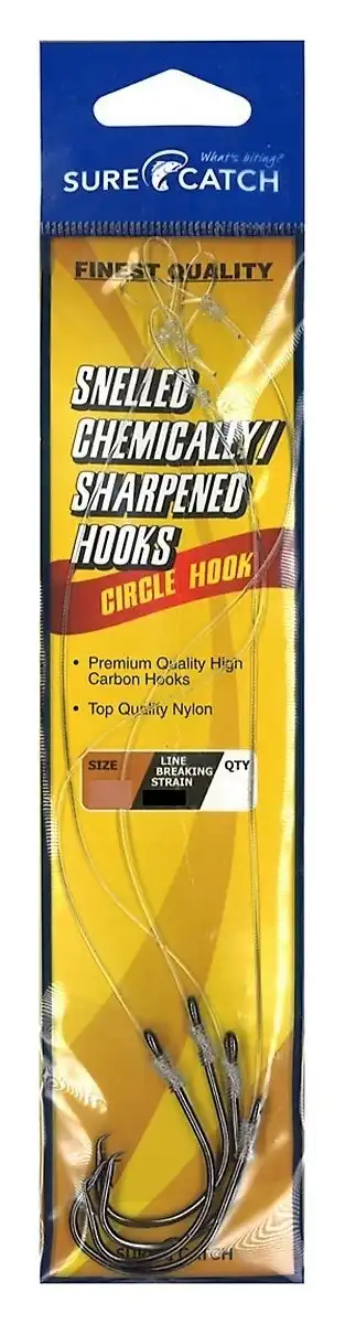 1 Packet of Surecatch Snelled Chemically Sharpened Circle Hook Rigs