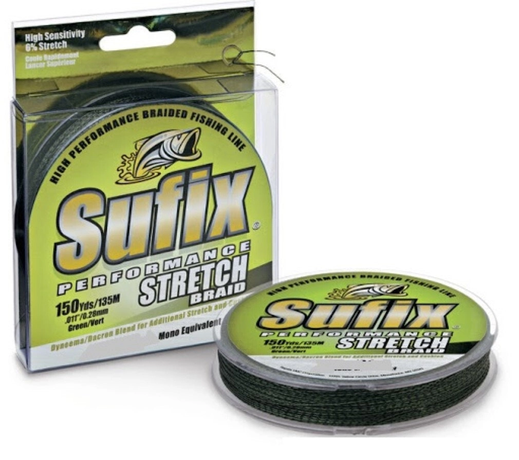 135m Spool of 65lb Green Sufix Performance Stretch Braided Fishing Line