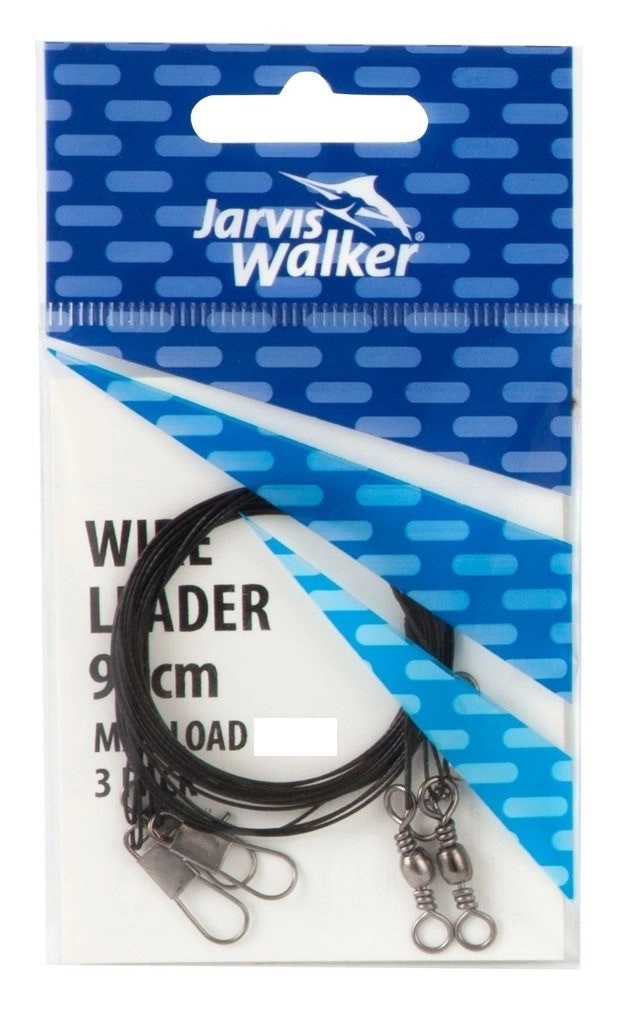 3 Pack of Jarvis Walker 30cm/13kg Black Wire Leader Rigs