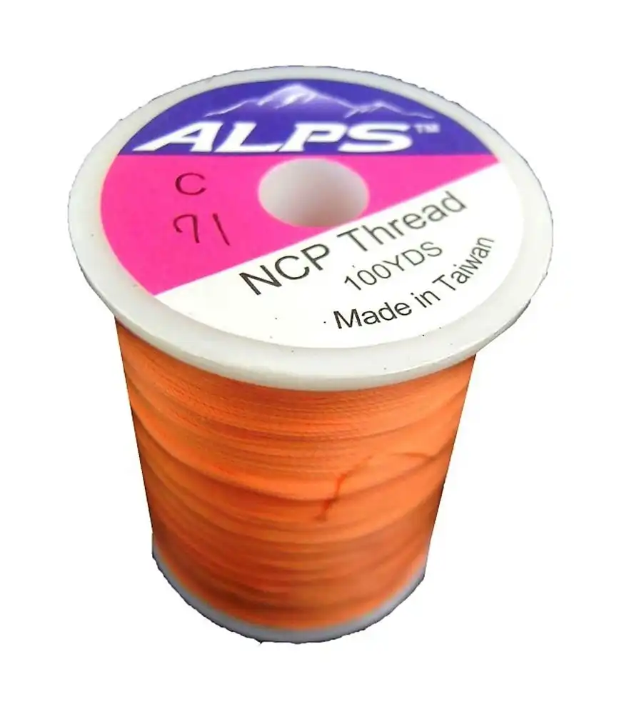 Alps 100yds of Orange Rod Wrapping Thread - Size C (0.2mm) Rod Binding Cotton