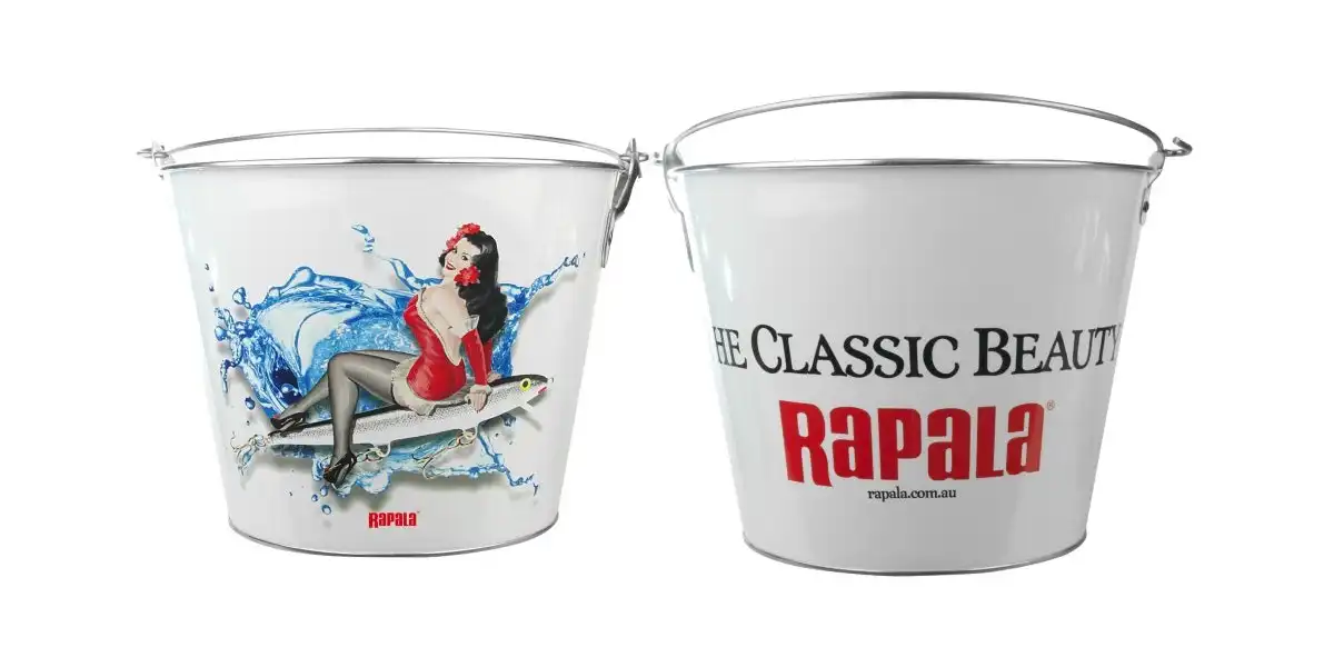 1 x Rapala 5qt Tin Beer Bucket - "Classic Beauty" Ice Bucket