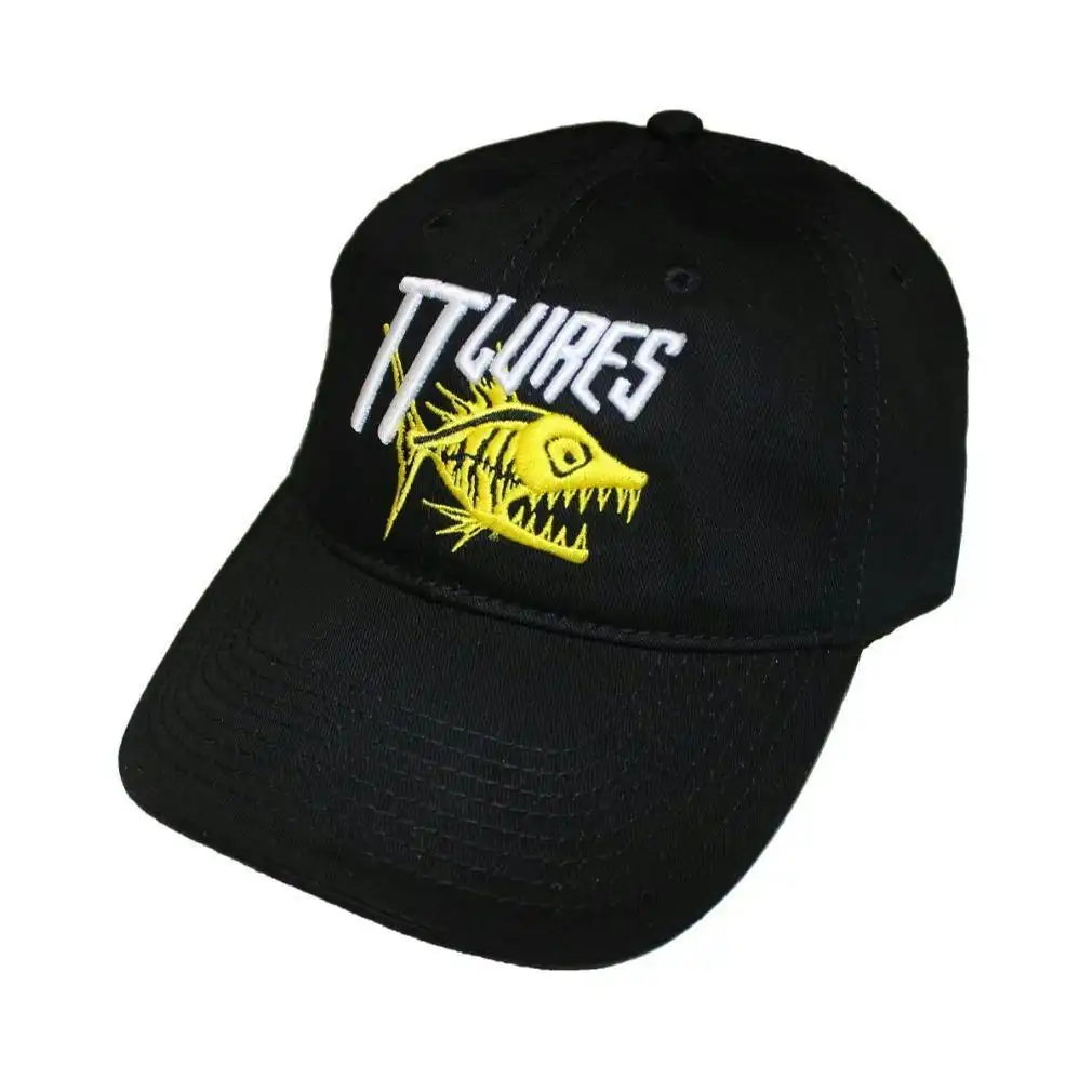 TT Lures Embroided Black Fishing Cap - 100% Cotton Fishing Hat