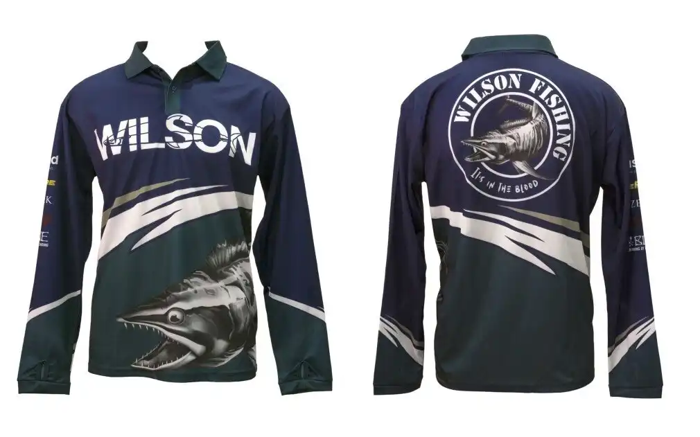 Wilson Maroon Barra Tournament Long Sleeve Fishing Shirt with Collar-Fishing Jersey