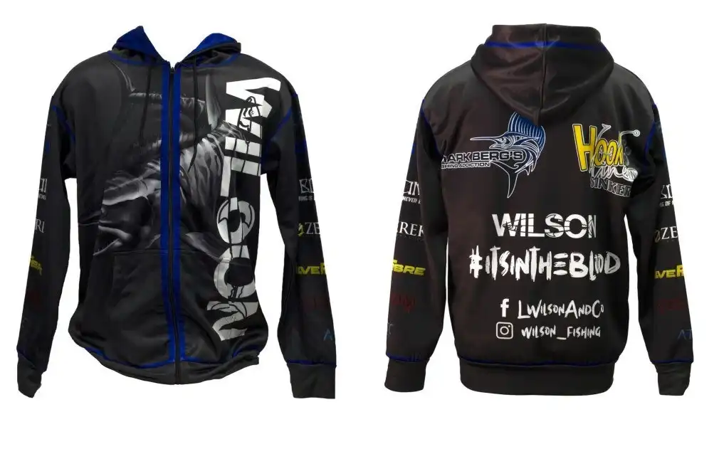 Wilson Sublimated Hooded Jacket with Full Zippered Front - Fishing Hoodie