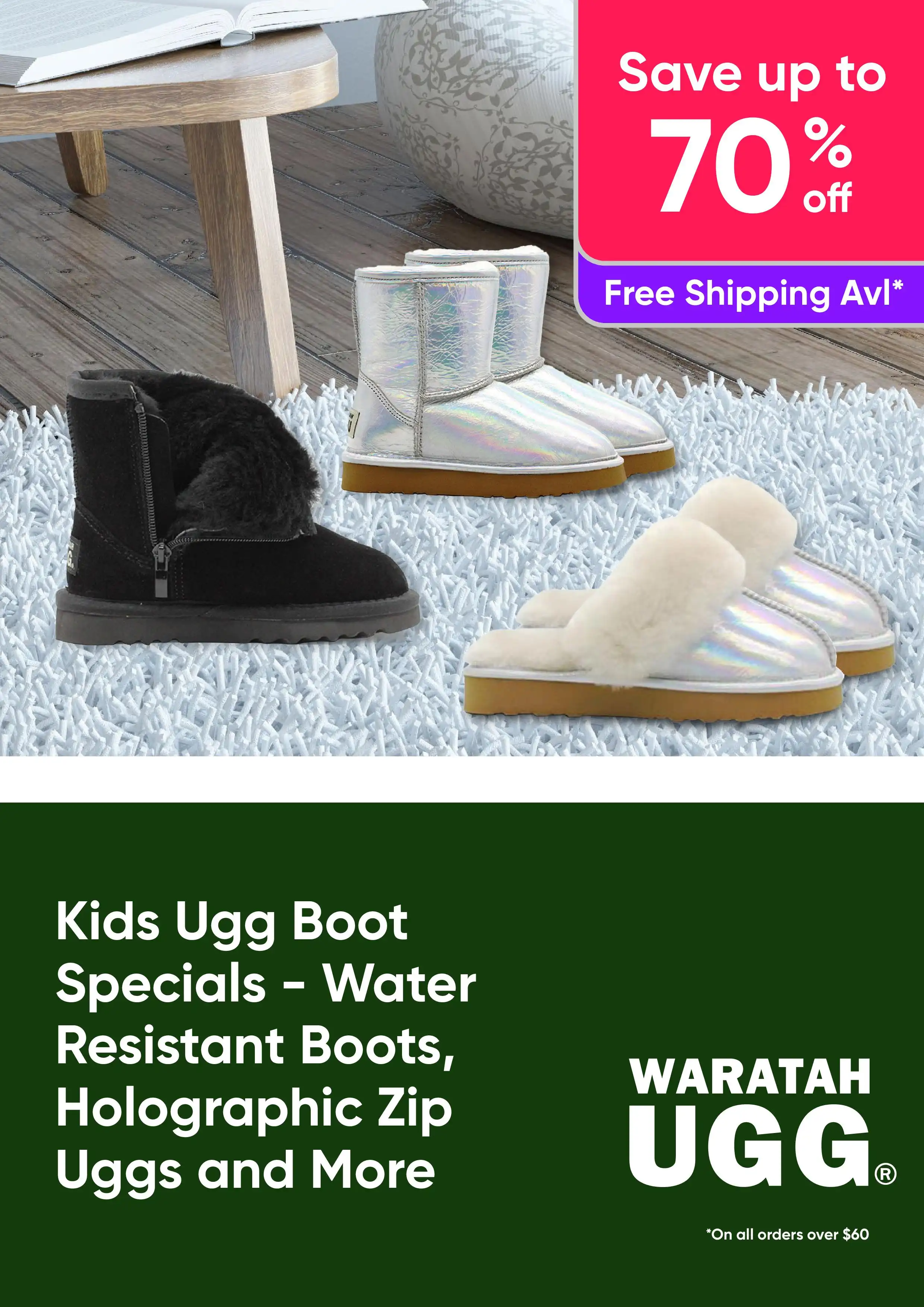 Kids Ugg Boots Specials by Waratah UGG - Save up to 70% Off