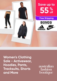 Save up to 55% Off A Range of Women's Clothing | Shop Activewear, Hoodies, Pants, Shorts and More