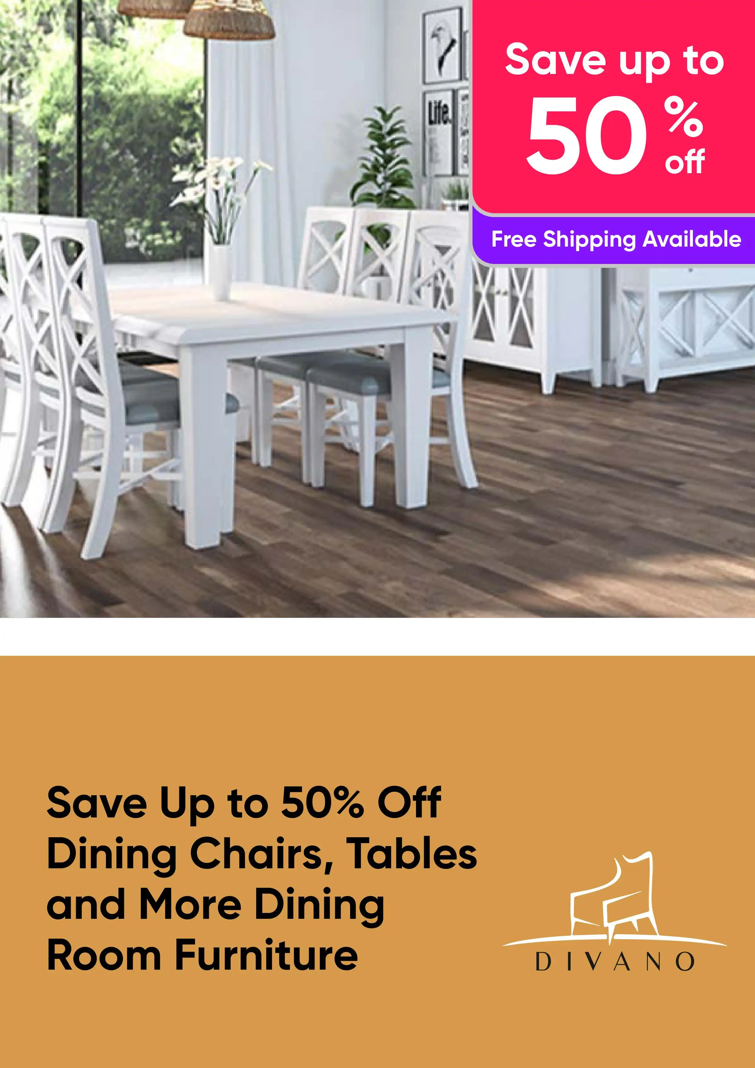 Save Up to 50% Off Dining Chairs, Tables and More Dinging Room Furniture by Divano