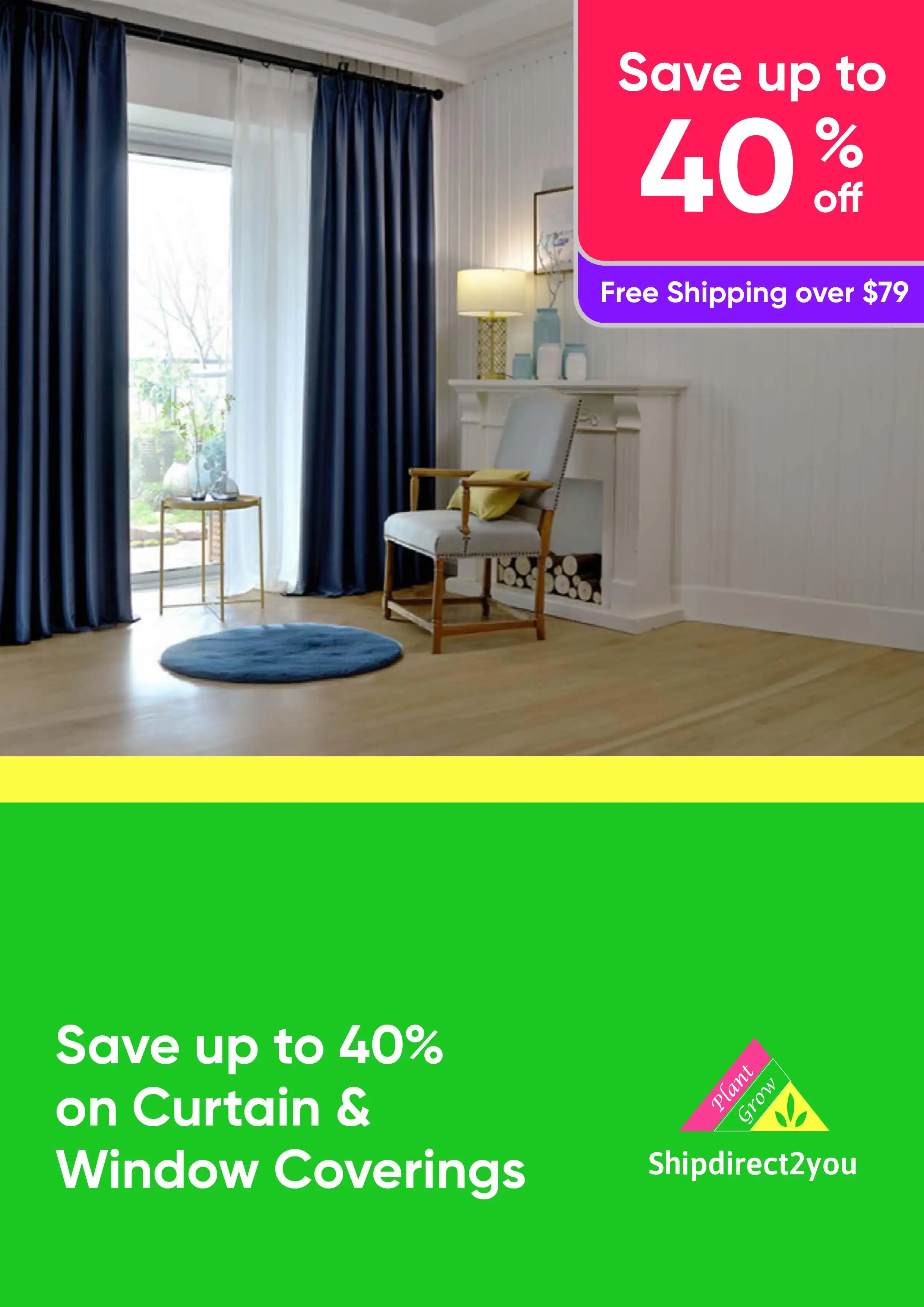 Save up to 40% on Curtain & Window Coverings