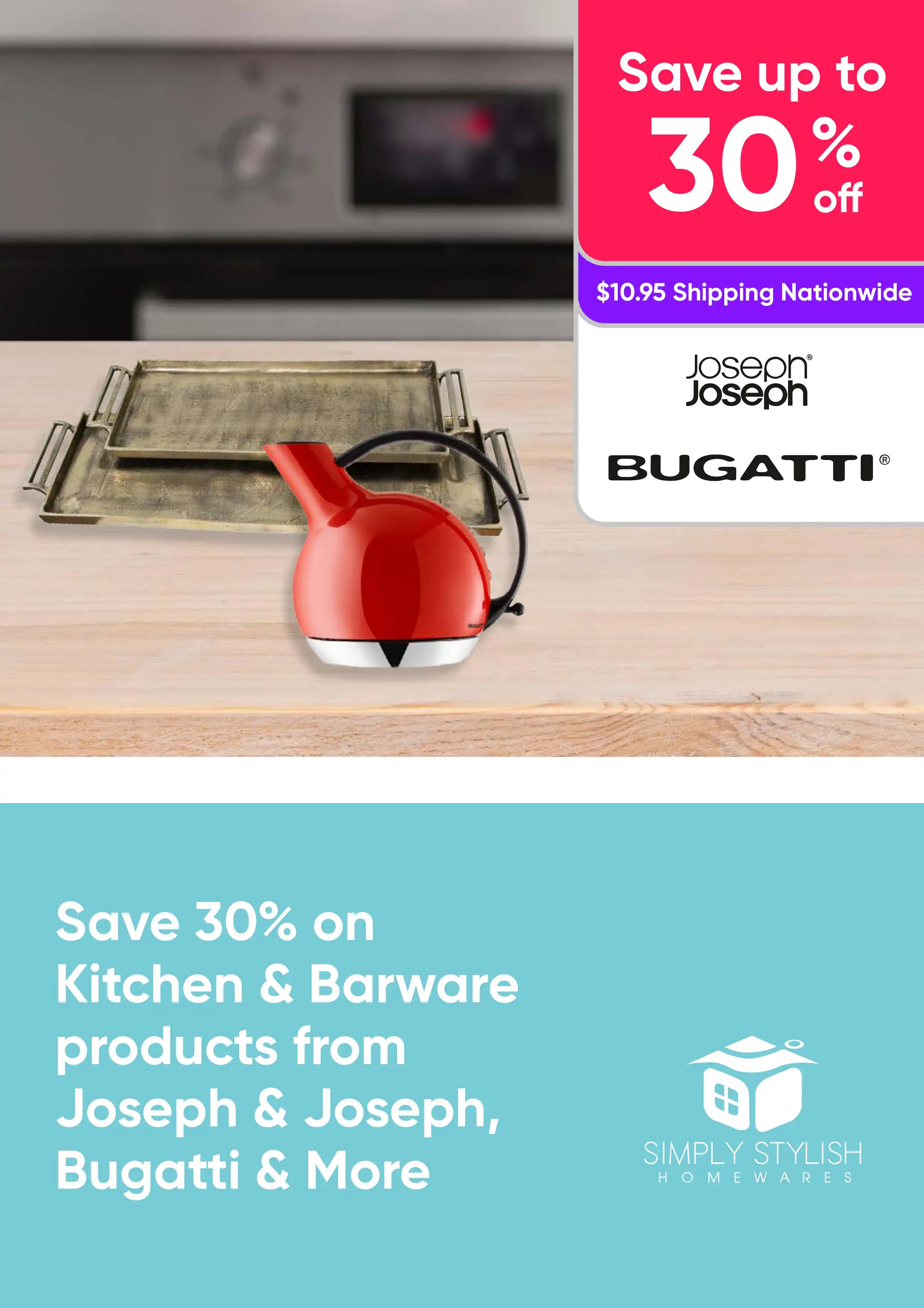 Save 30% on Kitchen & Barware products from Jospeh & Joseph, Bugatti & more
