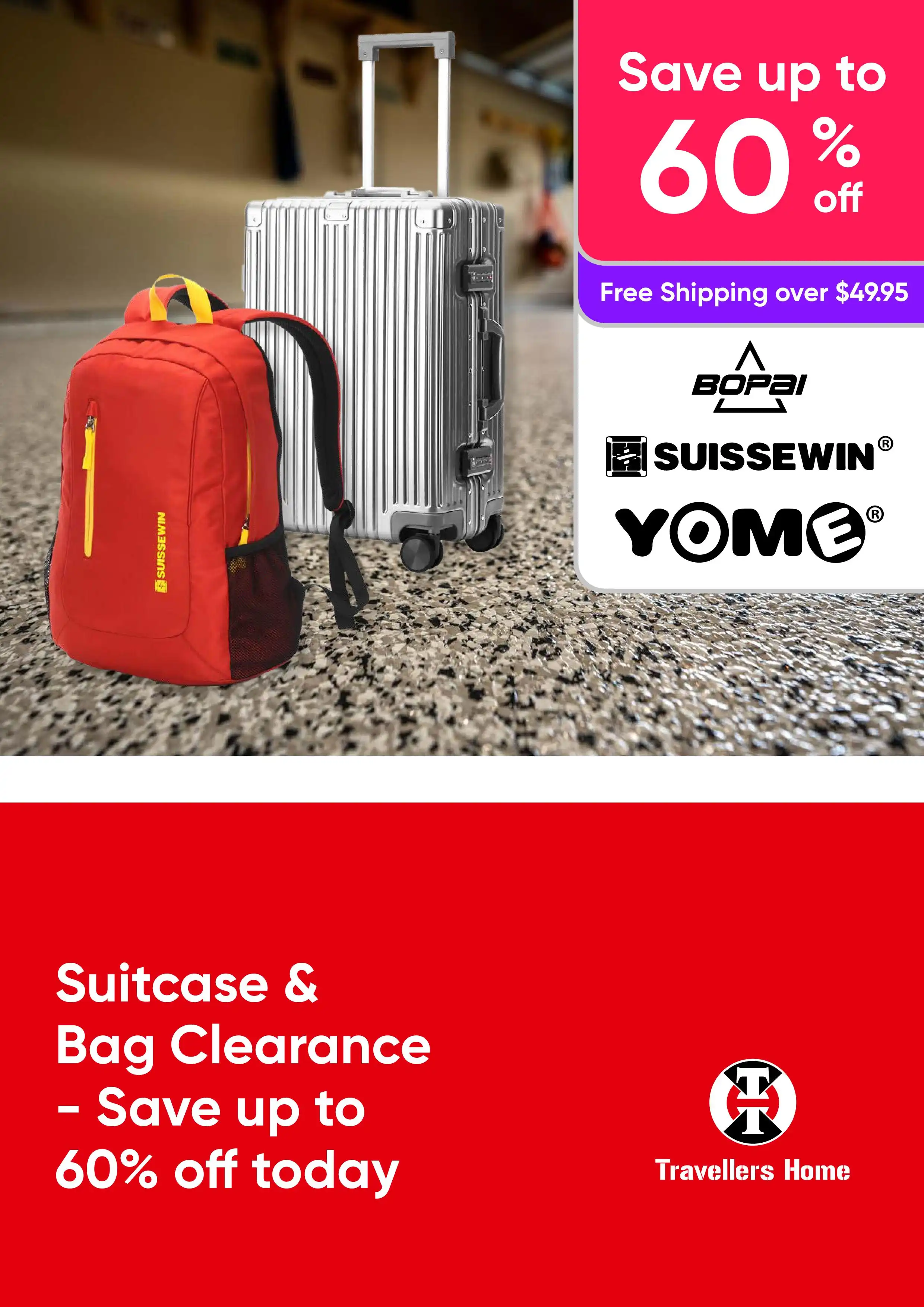 Suitcase & Bag Clearance - Save up to 60% today